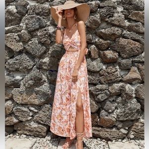 SHEIN Twist Front Maxi Dress